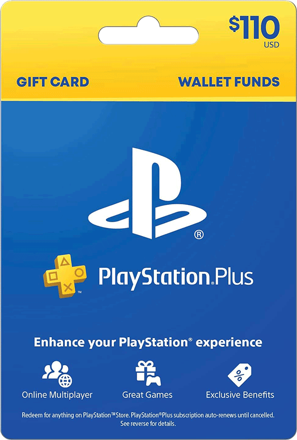 PlayStation Plus Wallet Funds $110 US