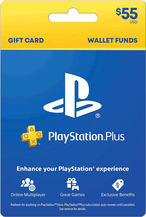 PlayStation Plus Wallet Funds $55 US