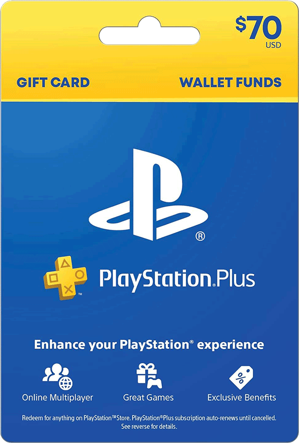 PlayStation Plus Wallet Funds $70 US